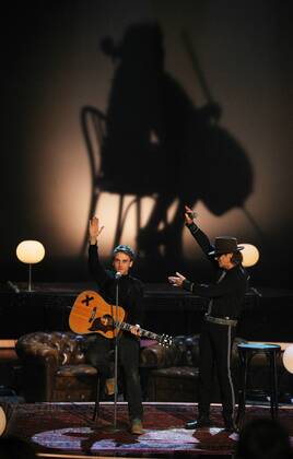 Samstag 05.11.2011, in Leipzig, TV Unterhaltungsshow Wetten, dass...? im ZDF Clueso und Udo Lindenberg DeFodi031