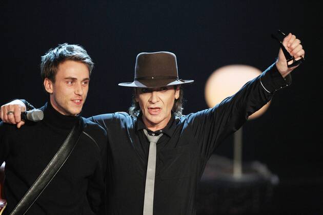 Samstag 05.11.2011, in Leipzig, TV Unterhaltungsshow Wetten, dass...? im ZDF Clueso und Udo Lindenberg DeFodi031