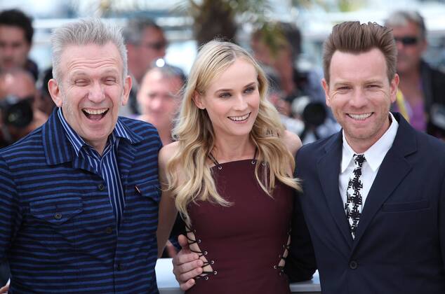 Jean-Paul Gaultier (L), Diane Kruger (C) and Ewan McGregor arrive at a jury photocall during the 65th annual Cannes International Film Festival in Cannes, France on May 16, 2012.  CAN20120516769