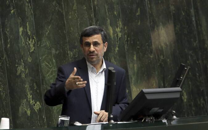 Iranian President Mahmoud Ahmadinejad speaks to the lawmakers in parliament in Tehran, Iran on January 16, 2013. Ahmadinejad seeks parliament s support for subsidy cut plans.  IRN20130116102