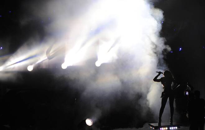 Beyonce performs during Super Bowl XLVII halftime at the Mercedes-Benz Superdome in New Orleans on February 3, 2013 in New Orleans.  SBP20130203705