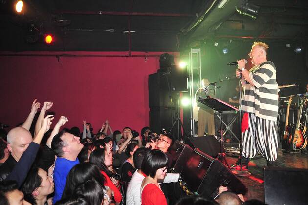 British singer John Lydon performs with his band Public Image Limited (PiL) at a live show in Beijing, capital of China, March 30, 2013. The performance was the band s first show in China led by John Lydon, better known as Johnny Rotten from his days as lead singer in the British punk band Sex Pistols. (Xinhua Xiao Xiao) (cxy) CHINA-BEIJING-JOHN LYDON-PERFORMANCE (CN) 