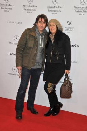 Dieter Landuris und seine Ehefrau Natascha bei der Minx by Eva Lutz Modenschau im Rahmen der Mercedes-Benz Fashion Week Herbst Winter 2014 am 15.01.2014 in Berlin MBFW Fashionweek 2014 in Berlin- Minx by Eva Lutz Fashionshow