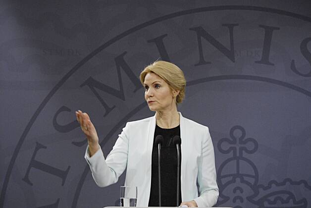 Pressekonferenz von Ministerpräsidentin Helle Thorning-Schmidt in Kopenhagen, Dänemark