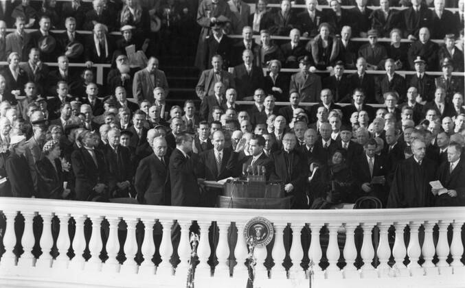 RICHARD NIXON (January 9, 1913 to April 22, 1994) was the 37th President of the United States (1969 to 1974), having formerly been the 36th Vice President of the United States (1953 to 1961). A member of the Republican Party, he was the only President to resign the office as well as the only person to be elected twice to both the Presidency and the Vice Presidency. PICTURED: Nixon Agnew packet. Vice president inauguration with Senator WILLIAM KNOWLAND VP Nixon his wife, Mrs Eisenhower and President HARRY S TRUMAN (L)  - ZUMAk09