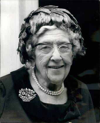 Oct. 10, 1970 - Agatha Christie Is 80 Today - And Her 80th. Novel Is Published: Agatha Christie, the world famous thriller writer - today celebrated her 80tj. birthday - and also the publication of her 80th. novel, and attended a private party given to mark the occasion by Collins, the publishers, at St. James Place, London. Photo shows Agatha Christie - gives a birthday smile when she arrived for today s party.  - ZUMAk09