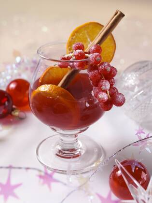 A glass of Christmas fruit punch 5031_29_3575 xmas fruit punch