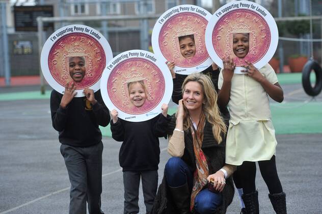 . 18 12 2014. London, United Kingdom. Penny Lancaster visits Charlton Manor Primary School where the Mayors Fund initiative Penny for London is raising money to fund breakfasts for school children.  xBenxStevensx xi-Imagesx IIM-3778-0001