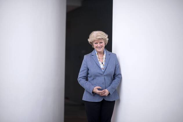 Monika Gruetters DEU, Deutschland, Germany, Berlin, 28.01.2015 Prof. Monika Gruetters, Beauftragte der Bundesregierung fuer Kultur und Medien, CDU. Portrait im Bundeskanzleramt. Bundespolitik, Deutsche Politik, Portrait, Portraet, 2015. Prof. Monika Gruetters, Culture State Secretary, CDU. Politics, Germany, Politican, Portrait.