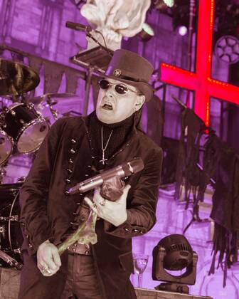 July 8, 2015 - Milwaukee, Wisconsin, U.S - Singer KING DIAMOND performs without makeup due to an eye infection during the Mayhem Festival at The Rave in Milwaukee, Wisconsin Milwaukee U.S. - ZUMAs135