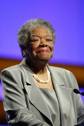 May 28, 2014 - Winston-Salem, North Carolina, U.S. - FILE - MAYA ANGELOU, renowned as a poet, novelist and actress, died this morning at age 86 at her North Carolina home, her literary agent said. One of America s leading literary voices of the last 50 years, Angelou was best-known for her 1969 memoir I Know Why the Caged Bird Sings. It was the first of seven volumes of autobiography that traced her life from a childhood of abuse and oppression in the Deep South in the 1930s. Pictured Feb 28, 2005; Boca Raton, Florida - Maya Angelou speaks to participants at Office Depot s fifth annual business women s conference at the Boca Raton Resort and Club. - ZUMAp77