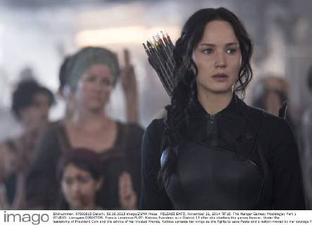 RELEASE DATE: November 21, 2014 TITLE: The Hunger Games: Mockingjay Part 1 STUDIO: Lionsgate DIRECTOR: Francis Lawrence PLOT: Katniss Everdeen is in District 13 after she shatters the games forever. Under the leadership of President Coin and the advice of her trusted friends, Katniss spreads her wings as she fights to save Peeta and a nation moved by her courage PICTURED: JENNIFER LAWRENCE as Katniss Everdeen ( - ZUMAl90