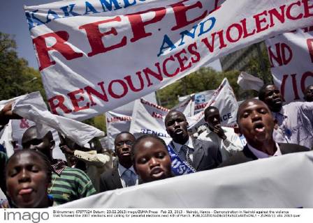 Feb 23, 2013 - Nairobi, Kenya - Demonstration in Nairobi against the violence that followed the 2007 elections and calling for peaceful elections next 4th of March.  - ZUMAr11