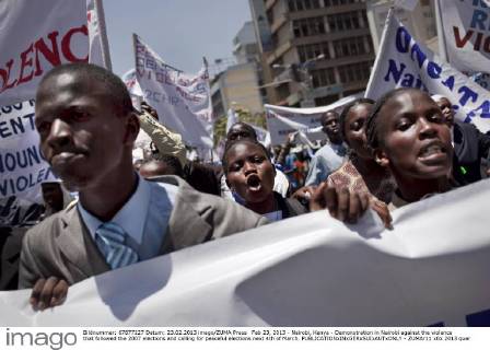 Feb 23, 2013 - Nairobi, Kenya - Demonstration in Nairobi against the violence that followed the 2007 elections and calling for peaceful elections next 4th of March. - ZUMAr11