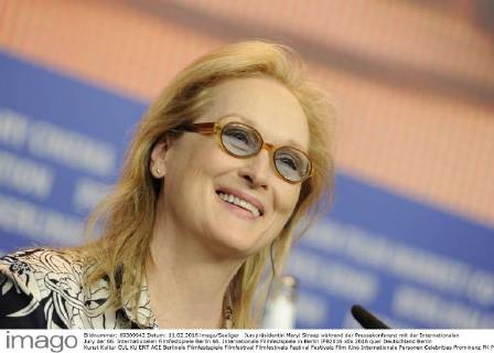 Jurypräsidentin Meryl Streep während der Pressekonferenz mit der Internationalen Jury der 66. Internationalen Filmfestspiele Berlin 66. Internationale Filmfestspiele in Berlin IFB2016