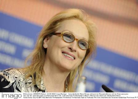 Jurypräsidentin Meryl Streep während der Pressekonferenz mit der Internationalen Jury der 66. Internationalen Filmfestspiele Berlin 66. Internationale Filmfestspiele in Berlin IFB2016