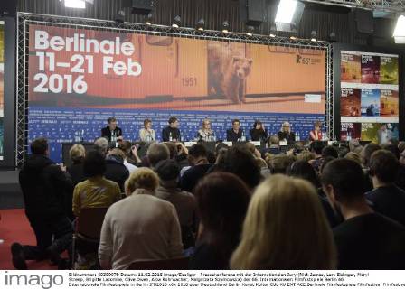 Pressekonferenz mit der Internationalen Jury (Nick James, Lars Eidinger, Meryl Streep, Brigitte Lacombe, Clive Owen, Alba Rohrwacher, Malgorzata Szumowska) der 66. Internationalen Filmfestspiele Berlin 66. Internationale Filmfestspiele in Berlin IFB2016
