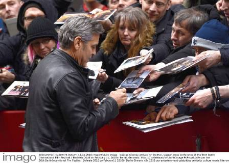 George Clooney arrives for the Hail, Caesar press conference at the 66th Berlin International Film Festival Berlinale 2016 on February 11, 2016in Berlin, Germany. Foto:xC.xNiehausx xFuturexImage