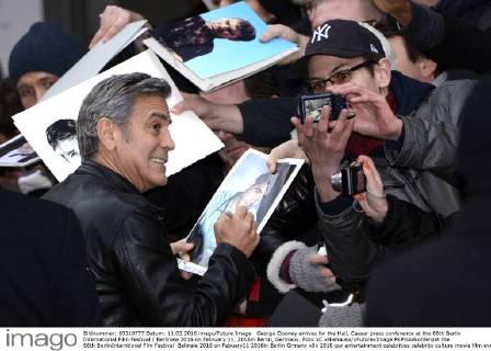 George Clooney arrives for the Hail, Caesar press conference at the 66th Berlin International Film Festival Berlinale 2016 on February 11, 2016in Berlin, Germany. Foto:xC.xNiehausx xFuturexImage