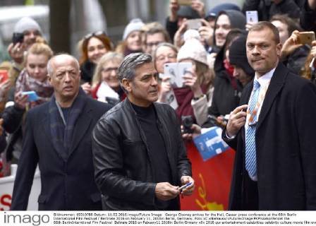 George Clooney arrives for the Hail, Caesar press conference at the 66th Berlin International Film Festival Berlinale 2016 on February 11, 2016in Berlin, Germany. Foto:xC.xNiehausx xFuturexImage