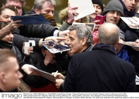 George Clooney arrives for the Hail, Caesar! press conference at the 66th Berlin International Film Festival Berlinale 2016 on February 11, 2016 in Berlin, Germany. Foto:xFredericx xFuturexImage