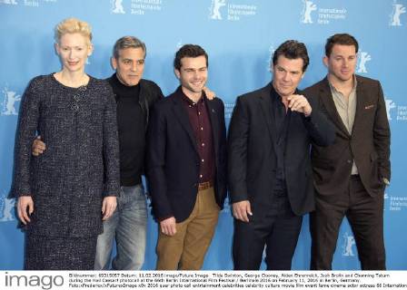 Tilda Swinton, George Clooney, Alden Ehrenreich, Josh Brolin and Channing Tatum during the Hail Caesar! photocall at the 66th Berlin International Film Festival Berlinale 2016 on February 11, 2016 in Berlin, Germany. Foto:xFredericx xFuturexImage