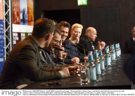 Channing Tatum, Ethan Coen, Josh Brolin and Tilda Swinton during the Hail, Caesar! press conference at the 66th Berlin International Film Festival Berlinale 2016 on February 11, 2016 in Berlin, Germany. Foto:xC.xNiehausx xFuturexImage