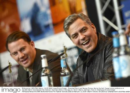 Channing Tatum and George Clooney during the Hail, Caesar! press conference at the 66th Berlin International Film Festival Berlinale 2016 on February 11, 2016 in Berlin, Germany. Foto:xC.xNiehausx xFuturexImage