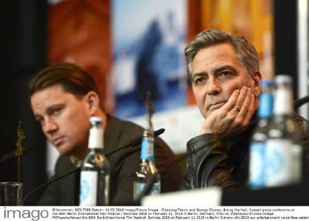 Channing Tatum and George Clooney during the Hail, Caesar! press conference at the 66th Berlin International Film Festival Berlinale 2016 on February 11, 2016 in Berlin, Germany. Foto:xC.xNiehausx xFuturexImage