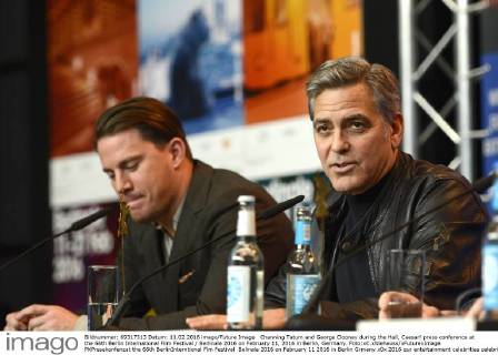 Channing Tatum and George Clooney during the Hail, Caesar! press conference at the 66th Berlin International Film Festival Berlinale 2016 on February 11, 2016 in Berlin, Germany. Foto:xC.xNiehausx xFuturexImage