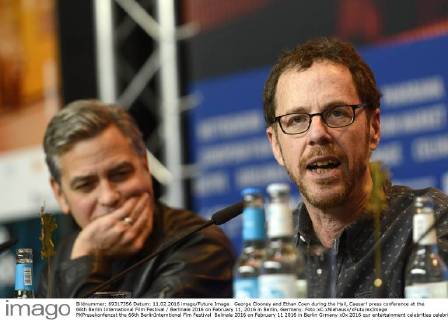George Clooney and Ethan Coen during the Hail, Caesar! press conference at the 66th Berlin International Film Festival Berlinale 2016 on February 11, 2016 in Berlin, Germany. Foto:xC.xNiehausx xFuturexImage