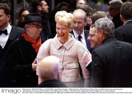 Dieter Kosslick, Tilda Swinton, Ethan Coen and George Clooney attending the Hail Caesar! premiere at the 66th Berlin International Film Festival Berlinale 2016 at Berlinale Palast on February 11, 2016 in Berlin, Germany. Foto:xT.xBartillax xFuturexImage