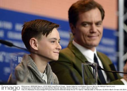 Jaeden Lieberher and Michael Shannon during the Midnight Special press conference at the 66th Berlin International Film Festival Berlinale 2016 on February 12, 2016 in Berlin, Germany. Foto:xC.xNiehausx xFuturexImage