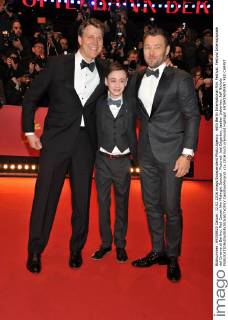 66th Berlin International Film Festival. Festival Internazionale del Cinema di Berlino. Red Carpet film Midnight Special . Pictured: Joel Edgerton, Jaeden Lieberher, Jeff Nichols  CamillaxMorandi