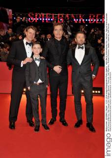 66th Berlin International Film Festival. Festival Internazionale del Cinema di Berlino. Red Carpet film Midnight Special . Pictured: Joel Edgerton, Michael Shannon, Jaeden Lieberher, Jeff Nichols  CamillaxMorandi