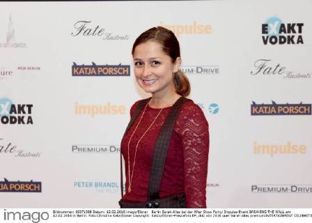 Berlin Sarah Alles bei der After Show Party Impulse-Event BREAKING THE WALL am 12.02.2016 in Berlin. Foto:Christina Katz Eibner Copyright: Katzx Eibner-Pressefoto EP_cktz