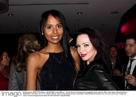 Berlin Ruhama Negassi und Angelique Keller bei der After Show Party Impulse-Event BREAKING THE WALL am 12.02.2016 in Berlin. Foto:Christina Katz Eibner Copyright: Katzx Eibner-Pressefoto EP_cktz