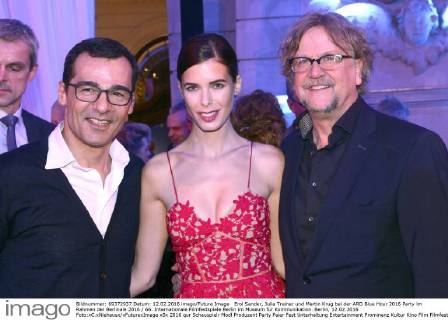 Erol Sander, Julia Trainer und Martin Krug bei der ARD Blue Hour 2016 Party im Rahmen der Berlinale 2016 66. Internationale Filmfestspiele Berlin im Museum für Kommunikation. Berlin, 12.02.2016 Foto:xC.xNiehausx xFuturexImage
