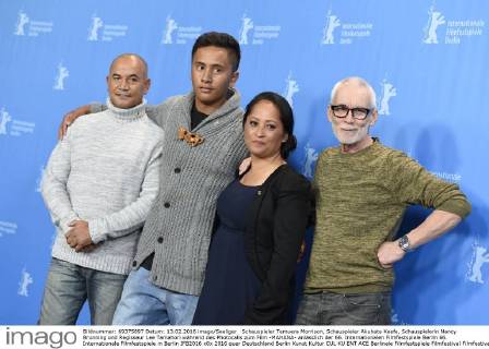 Schauspieler Temuera Morrison, Schauspieler Akuhata Keefe, Schauspielerin Nancy Brunning und Regisseur Lee Tamahori während des Photocalls zum Film -MAHANA- anlässlich der 66. Internationalen Filmfestspiele Berlin 66. Internationale Filmfestspiele in Berlin IFB2016