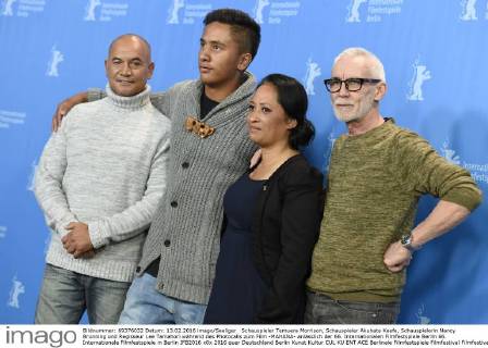 Schauspieler Temuera Morrison, Schauspieler Akuhata Keefe, Schauspielerin Nancy Brunning und Regisseur Lee Tamahori während des Photocalls zum Film -MAHANA- anlässlich der 66. Internationalen Filmfestspiele Berlin 66. Internationale Filmfestspiele in Berlin IFB2016