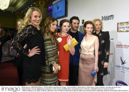 Alwara Höfels, Gizem Emre, Jella Haase, Elyas M Barek, Karoline Herfurth and Katja Riemann at the Medienboard Reception 2016 during the 66th Berlin International Film Festival Berlinale 2016 at The Ritz-Carlton hotel on February 13, 2016 in Berlin, Germany. Foto:xFredericx xFuturexImage