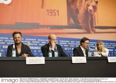 Feb 13, 2016 - Berlin, Germany - Press Call and Press Conference of the movie Kater (Tomcat) at Berlinale 2016, Händl Klaus, Philipp Hochmair, Lukas Turtur,Gerald Kerkletz, Joana Scrinzi, Antonin Svoboda Berlin Germany  - ZUMAny,