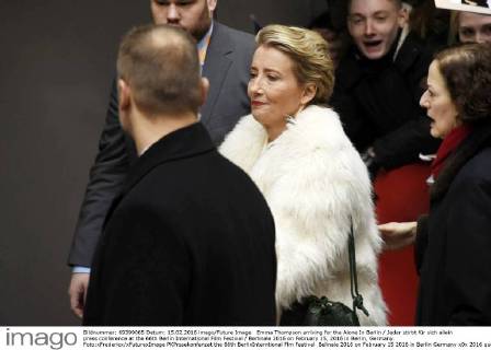 Emma Thompson arriving for the Alone In Berlin Jeder stirbt für sich allein press conference at the 66th Berlin International Film Festival Berlinale 2016 on February 15, 2016 in Berlin, Germany. Foto:xFredericx xFuturexImage