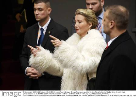 Emma Thompson arriving for the Alone In Berlin Jeder stirbt für sich allein press conference at the 66th Berlin International Film Festival Berlinale 2016 on February 15, 2016 in Berlin, Germany. Foto:xFredericx xFuturexImage