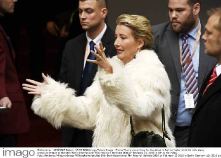 Emma Thompson arriving for the Alone In Berlin Jeder stirbt für sich allein press conference at the 66th Berlin International Film Festival Berlinale 2016 on February 15, 2016 in Berlin, Germany. Foto:xFredericx xFuturexImage