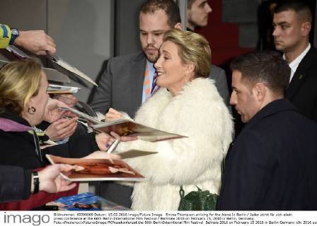Emma Thompson arriving for the Alone In Berlin Jeder stirbt für sich allein press conference at the 66th Berlin International Film Festival Berlinale 2016 on February 15, 2016 in Berlin, Germany. Foto:xFredericx xFuturexImage