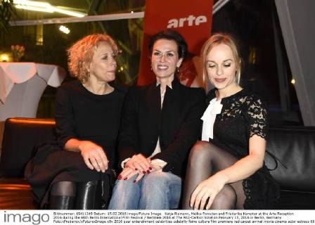 Katja Riemann, Melika Foroutan and Friederike Kempter at the Arte Reception 2016 during the 66th Berlin International Film Festival Berlinale 2016 at The Ritz-Carlton hotel on February 15, 2016 in Berlin, Germany. Foto:xFredericx xFuturexImage