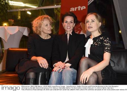 Katja Riemann, Melika Foroutan and Friederike Kempter at the Arte Reception 2016 during the 66th Berlin International Film Festival Berlinale 2016 at The Ritz-Carlton hotel on February 15, 2016 in Berlin, Germany. Foto:xFredericx xFuturexImage