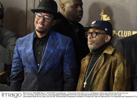 Schauspieler Nick Cannon (li.) mit Regisseur Spike Lee während des Photocalls zum Film -CHI-RAQ- anlässlich der 66. Internationalen Filmfestspiele Berlin 66. Internationale Filmfestspiele in Berlin IFB2016