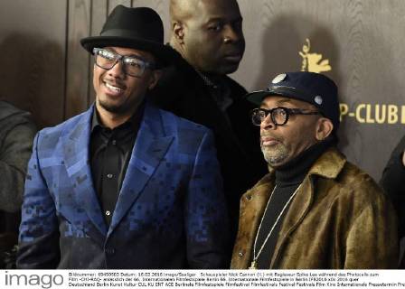 Schauspieler Nick Cannon (li.) mit Regisseur Spike Lee während des Photocalls zum Film -CHI-RAQ- anlässlich der 66. Internationalen Filmfestspiele Berlin 66. Internationale Filmfestspiele in Berlin IFB2016
